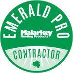 Malarkey Emerald Pro Contractor badge.