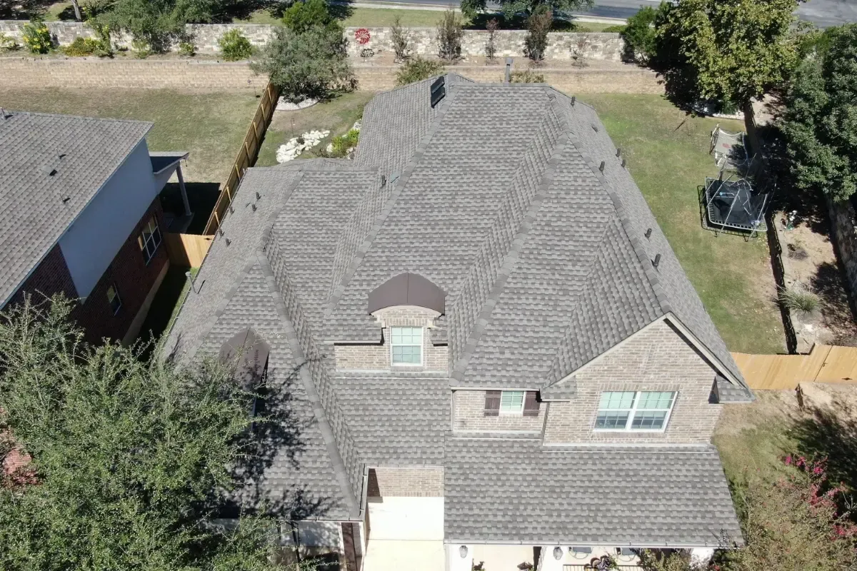 Completed IMPACTSHIELD Class 4 roof with GAF Timberline UHDZ shingles in Indian Springs, San Antonio, TX