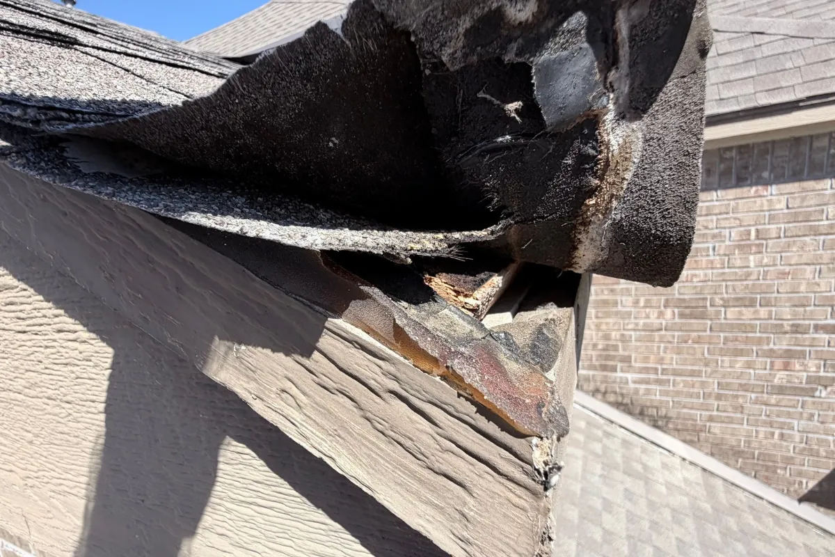 Inspection: the eave and rake corner in Indian Springs, San Antonio, TX