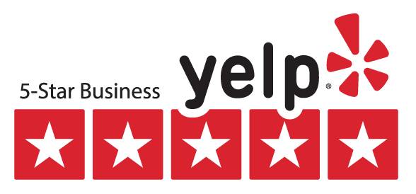 Yelp 5-Star Business badge.